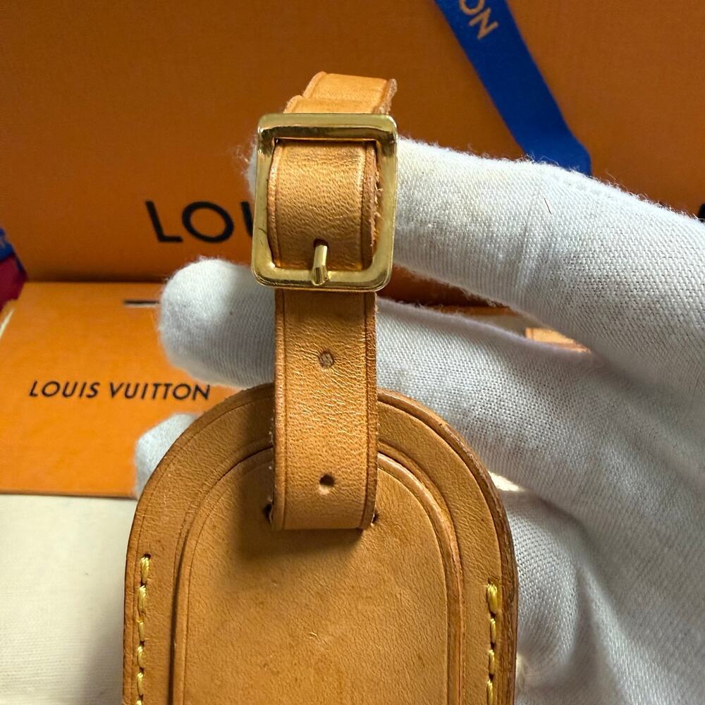 Louis Vuitton Vachetta Leather Luggage Tag and Poignet Authentic NO BOX - Picture 6 of 10